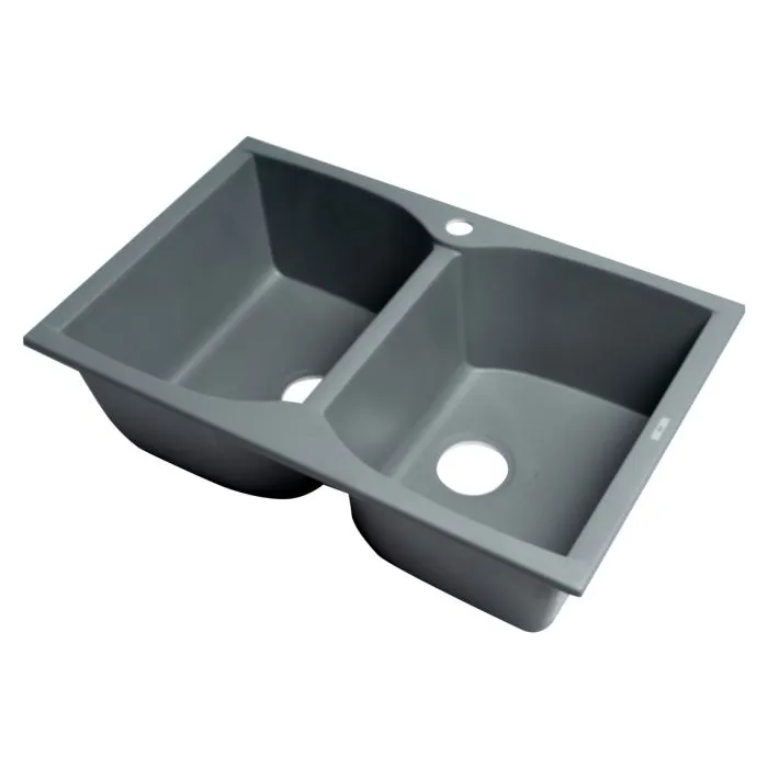 ALFI Brand 32" Drop-In Double Bowl Granite Composite Kitchen Sink