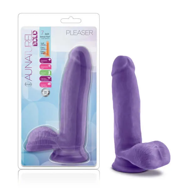 Au Naturel Bold Pleaser 7 inches Dildo Purple