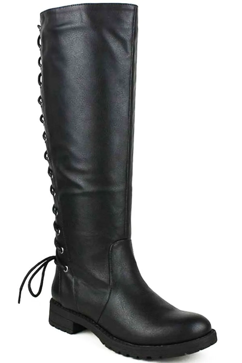 Back Lace Up Knee High Boots Winter Boots Womens Vegan