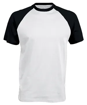 Baseball Short-sleeved two-tone T-shirt | White/Black