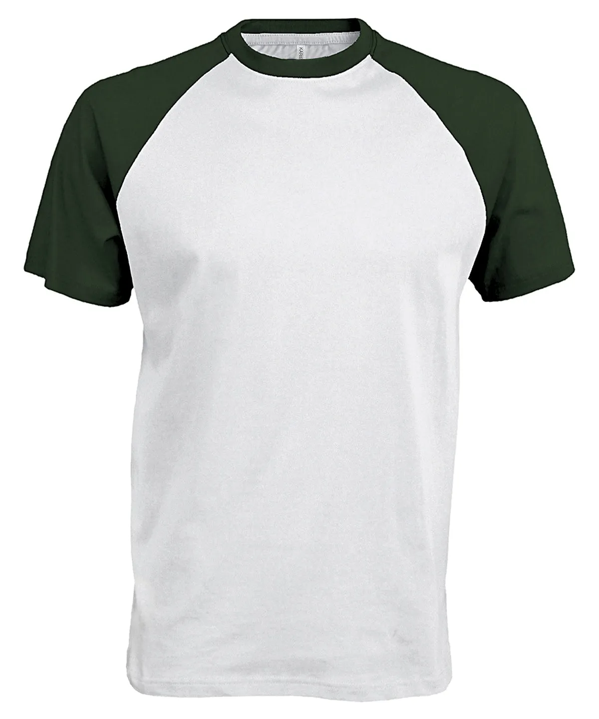 Baseball Short-sleeved two-tone T-shirt | White/Forest