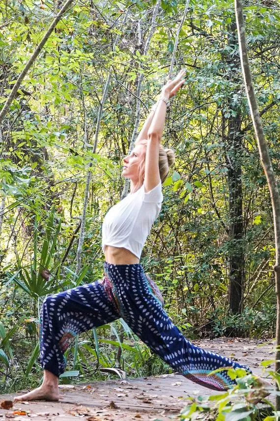 Blue SWIRL Women Boho Yoga Pants