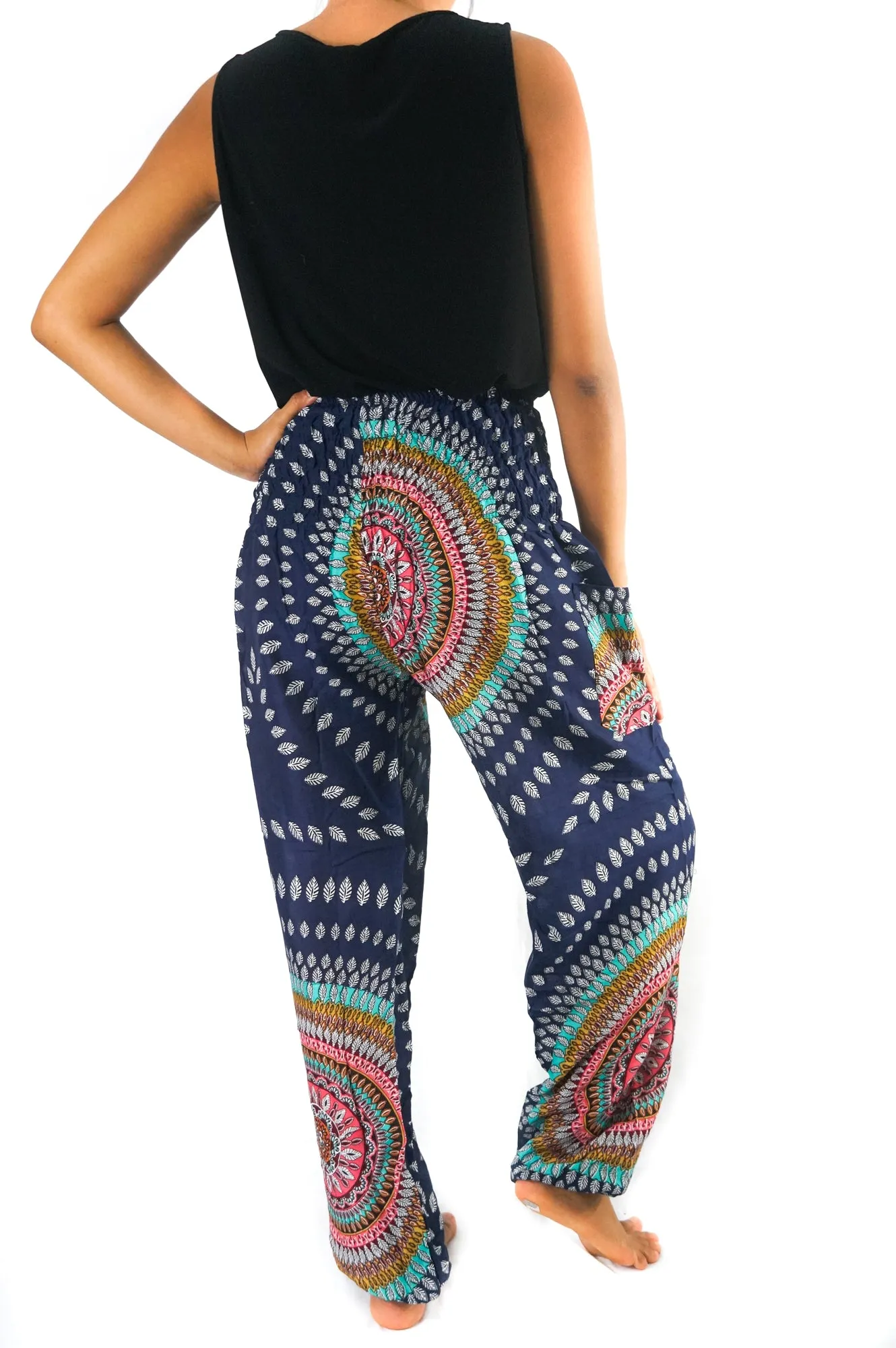 Blue SWIRL Women Boho Yoga Pants