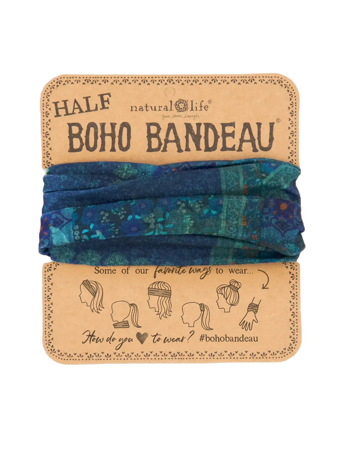 Boho Bandeau Half Indigo Patchwork