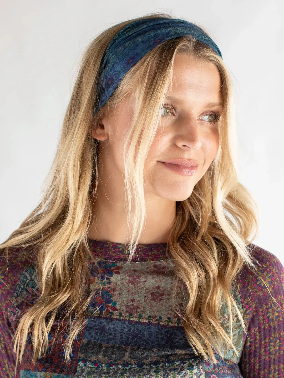 Boho Bandeau Half Indigo Patchwork