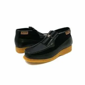 British Walkers Apollo Men's Black Leather and Suede Crepe Sole Slip On Boots