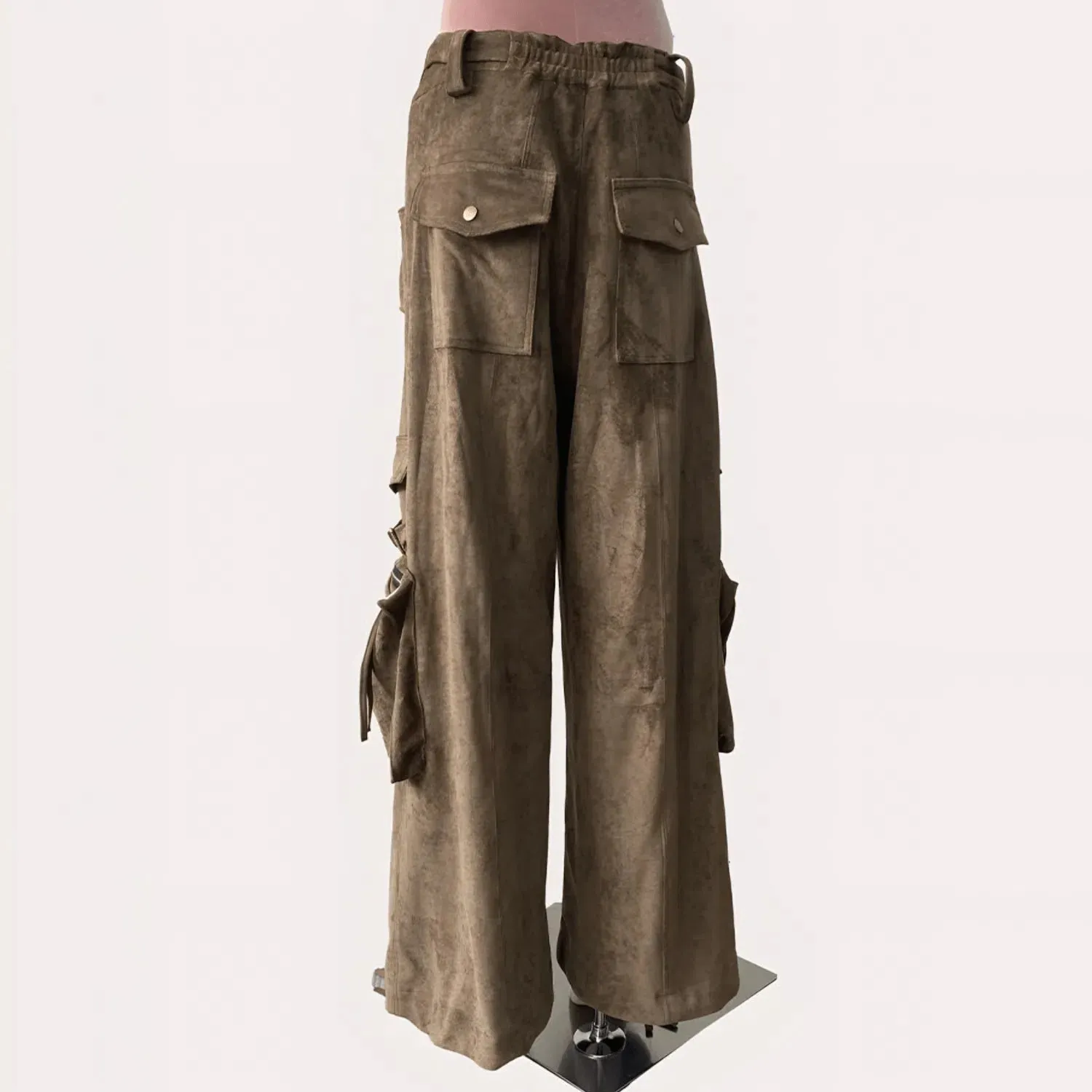 Cazura – Metallic accents – Velvet cargo pants