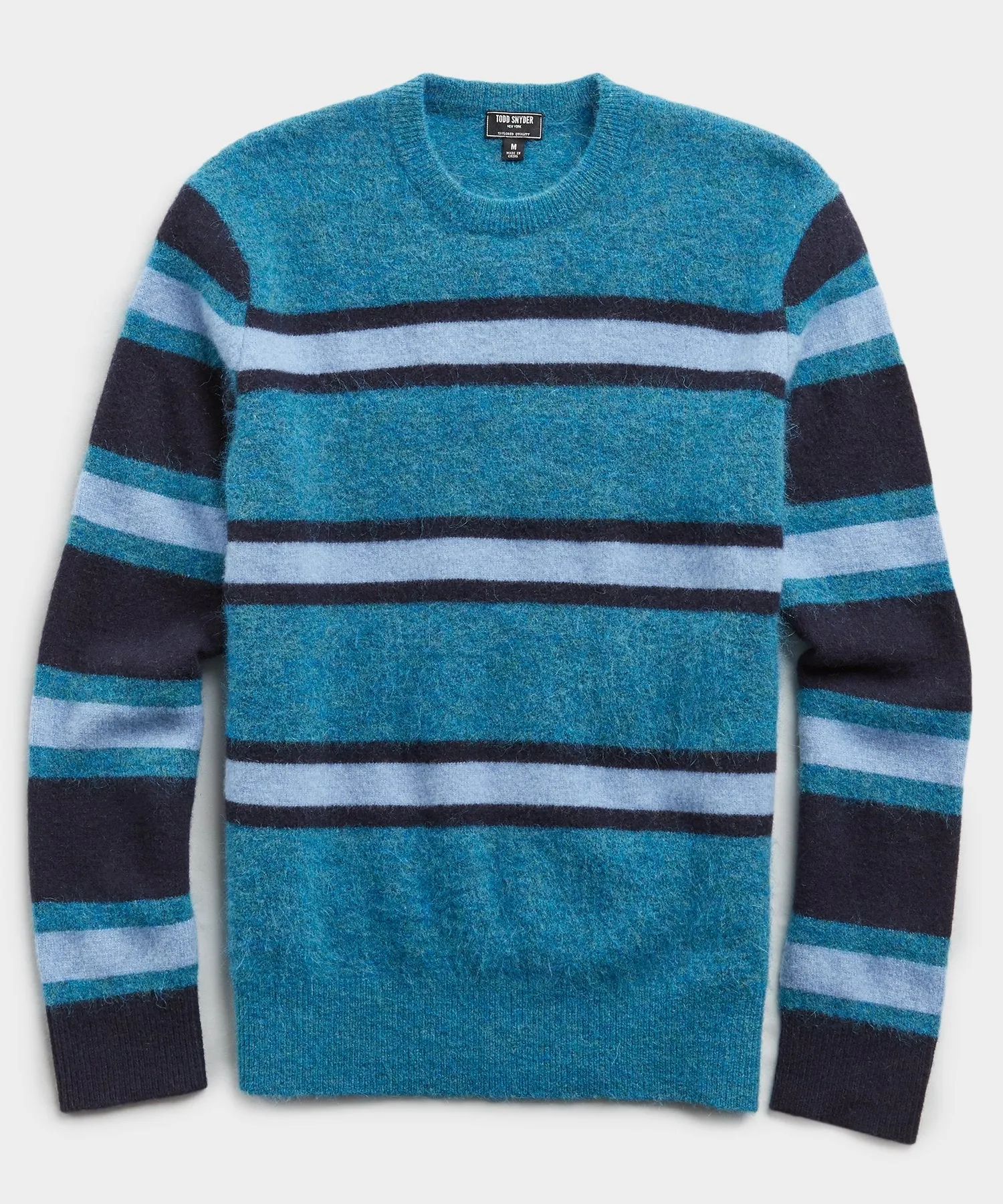 Color Block Alpaca Wool Sweater in Teal