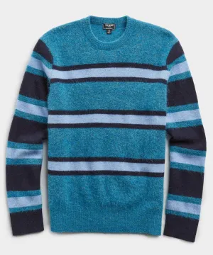 Color Block Alpaca Wool Sweater in Teal