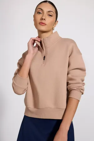 Comfort Fleece 1/4 Zip  - Warm Taupe