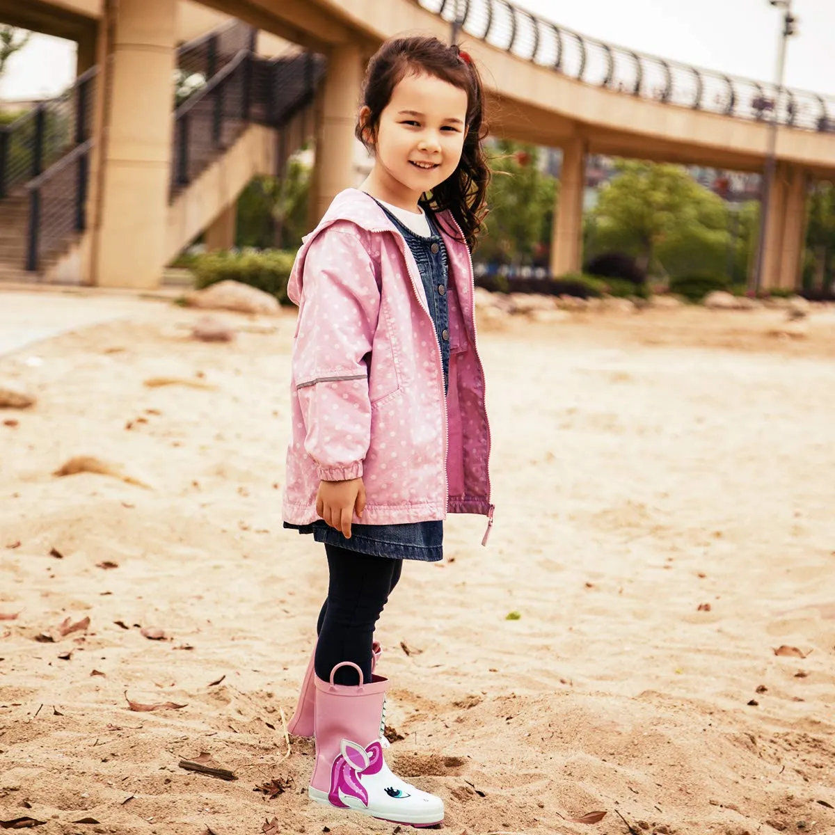 Comfortable Girls' Unicorn Waterproof Rain Boots