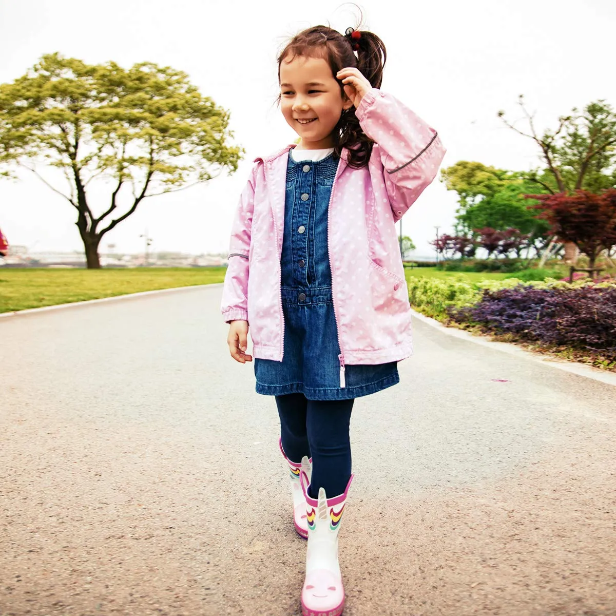 Comfortable Girls' Unicorn Waterproof Rain Boots