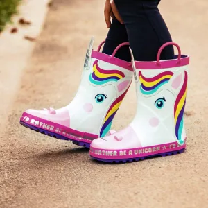 Comfortable Girls' Unicorn Waterproof Rain Boots