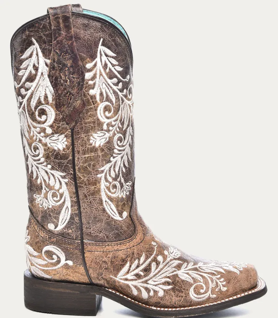 Corral Ladies Floral Embroidery Glow In The Dark Boots Style A4063