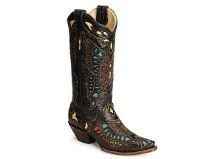 Corral Vintage Women's Distressed Butterfly Rainbow Cowboy Boots  A1928 FINAL SALE