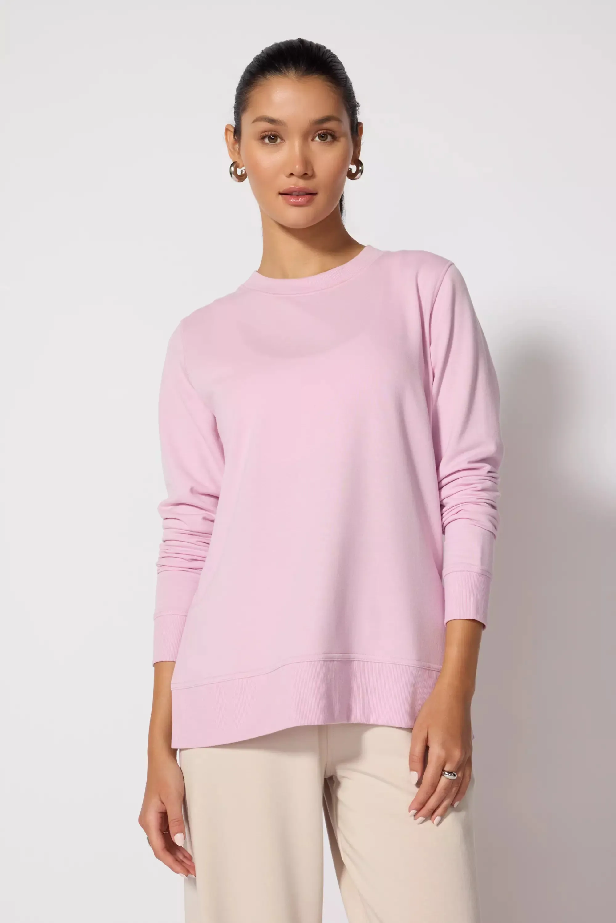 Cozy Fleece Relaxed Pullover - Fragrant Lilac