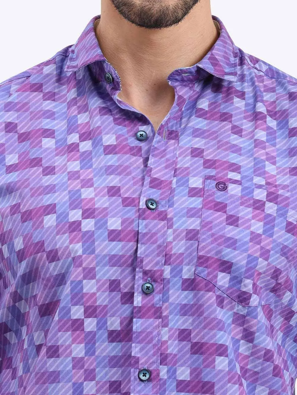 Crimson Checks Printed Full Sleeve Shirt