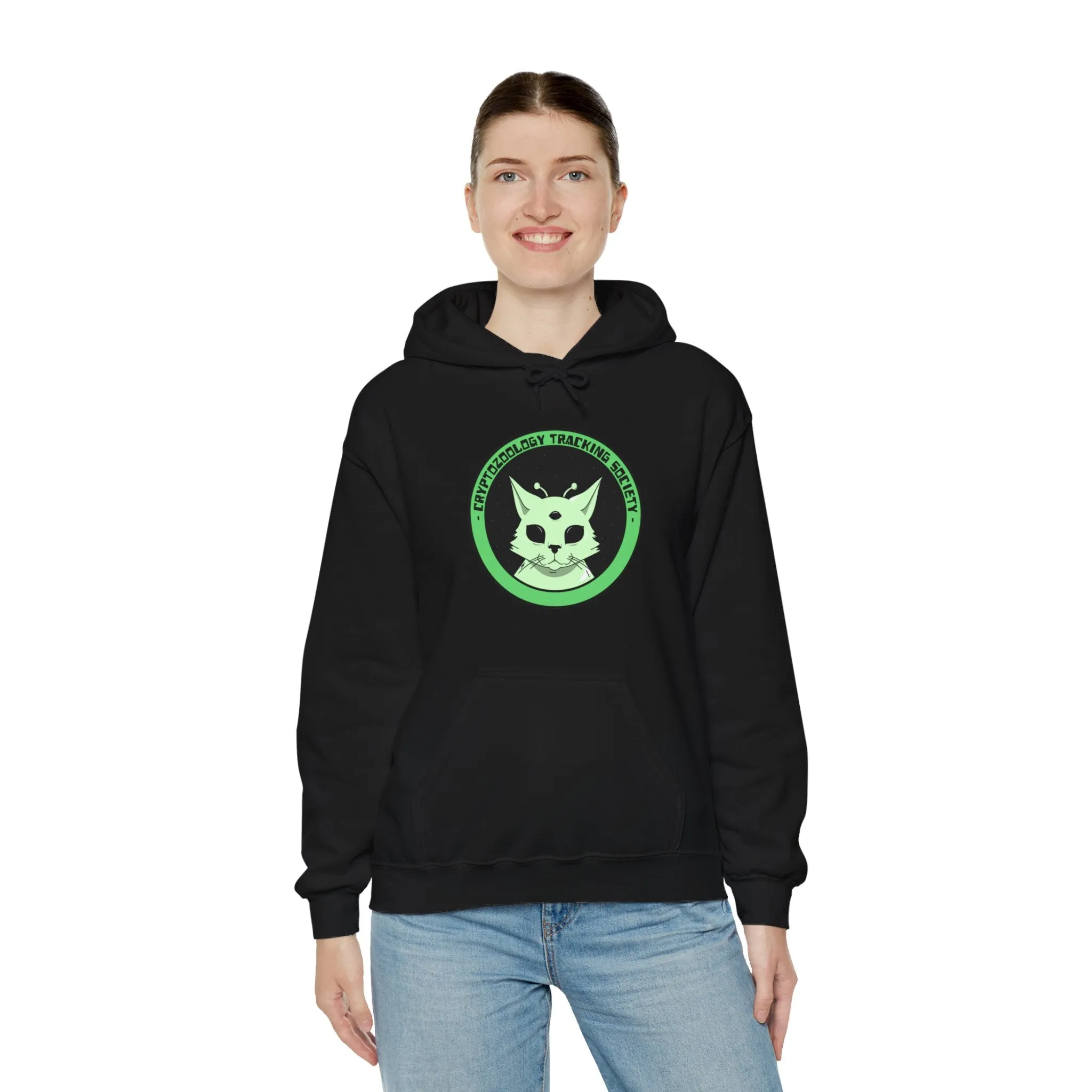 Cryptozoology Tracking Society Funny Cat Alien Hoodie