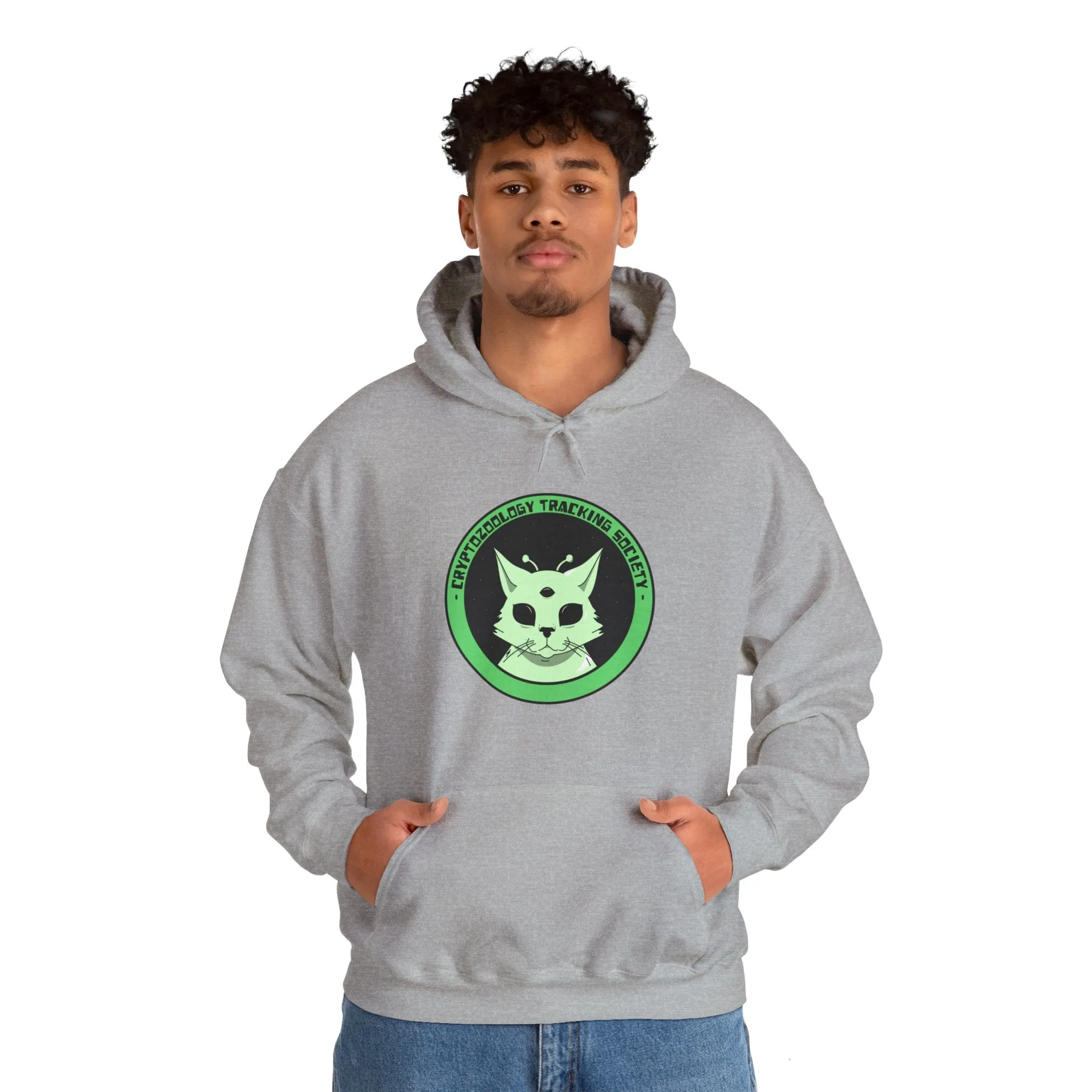 Cryptozoology Tracking Society Funny Cat Alien Hoodie