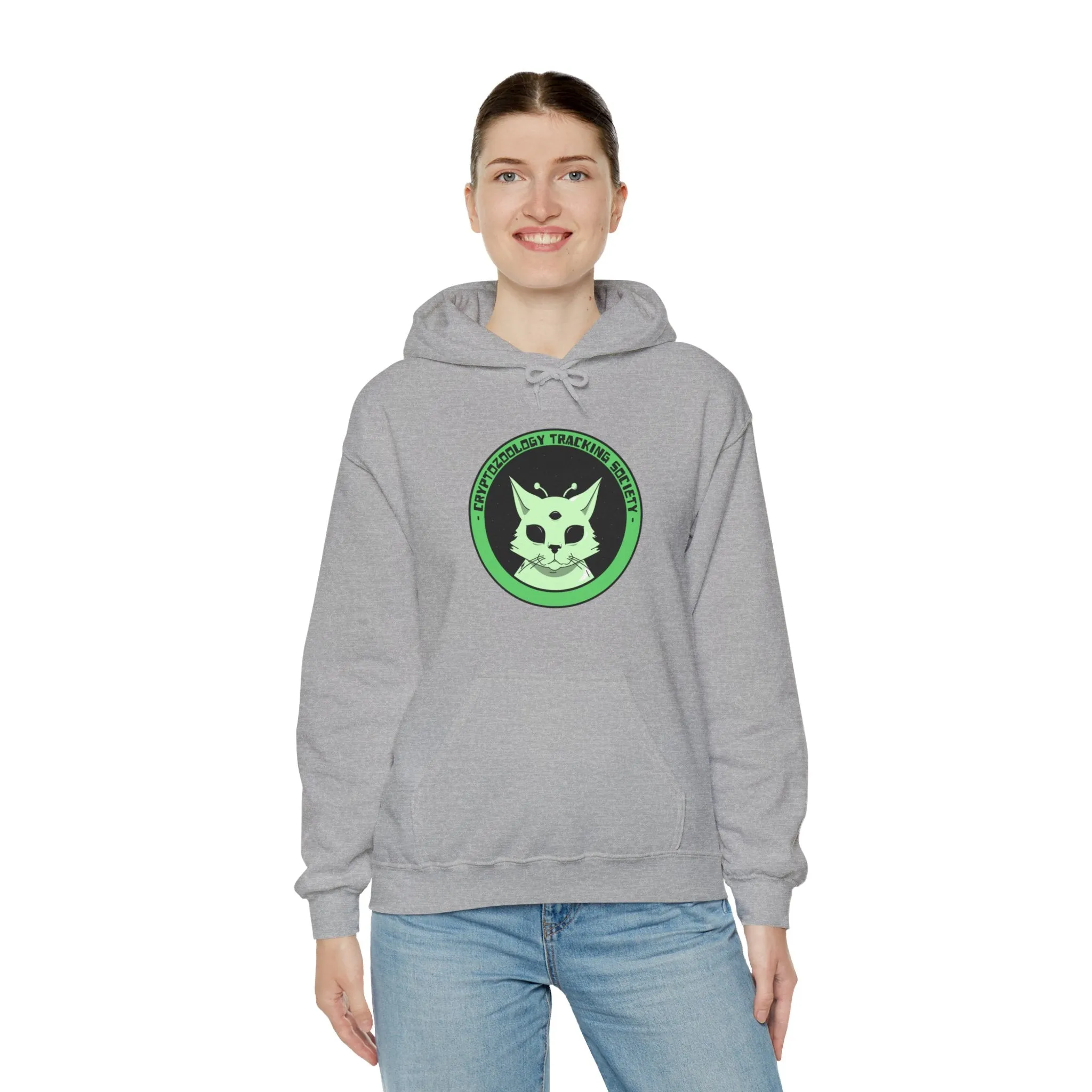 Cryptozoology Tracking Society Funny Cat Alien Hoodie