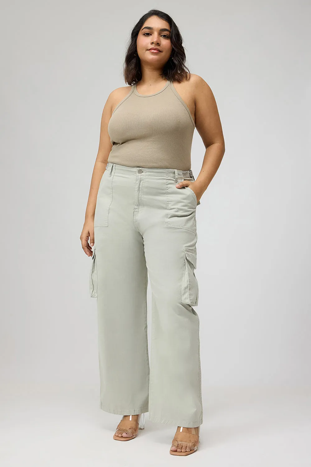 Curve Mint Green Cargo Pants