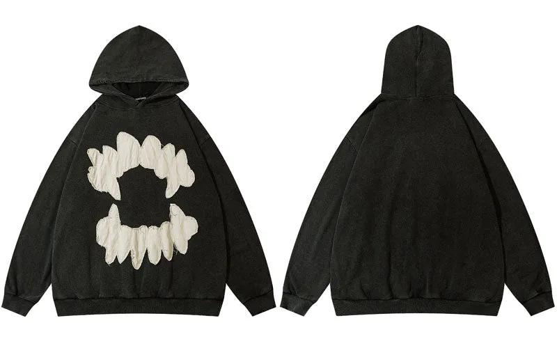 'Devil Teeth' Embroidery Hoodie