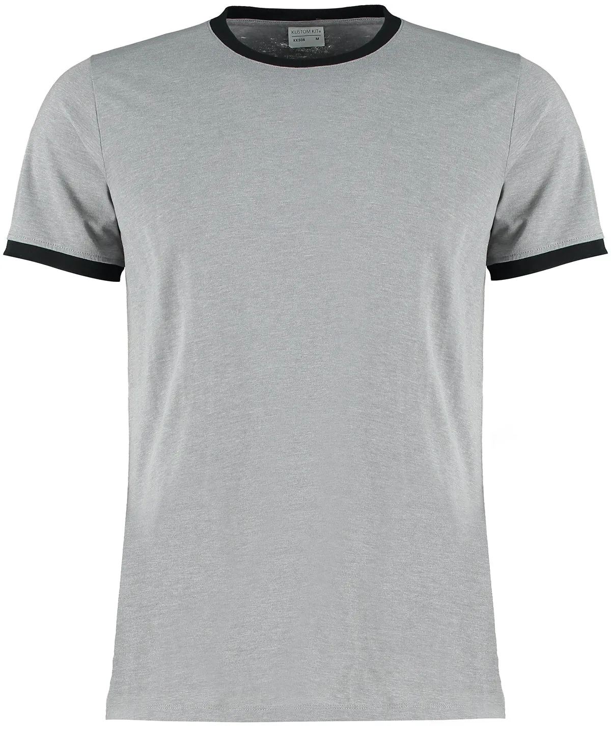 Fashion fit ringer tee | Light Grey Marl/Black