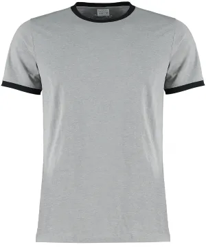 Fashion fit ringer tee | Light Grey Marl/Black