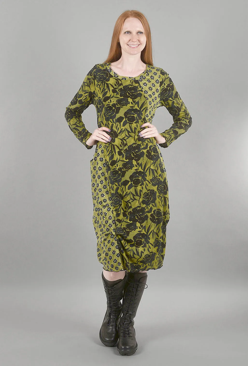 Floral FX Anytime Dress, Moss