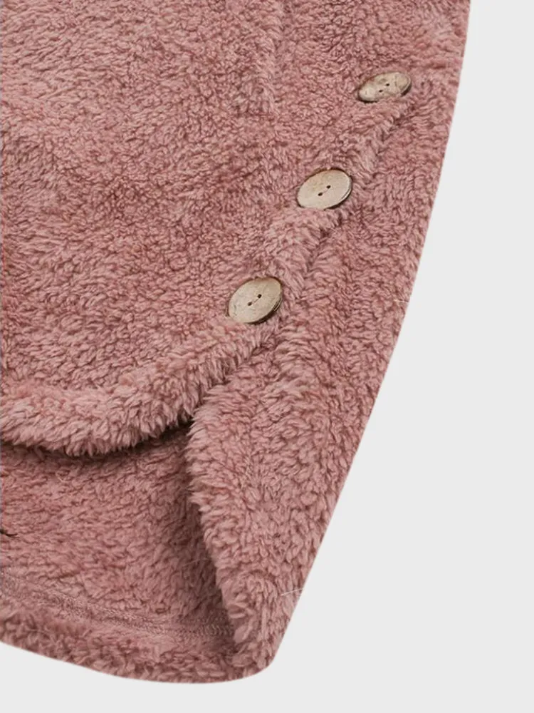 Fluffy Faux Hoodie Fleece Coat