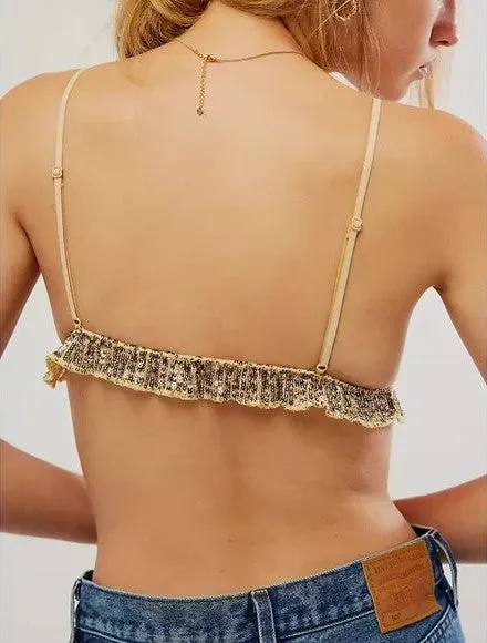 Free People Gold Rush Bralette in Gold Combo