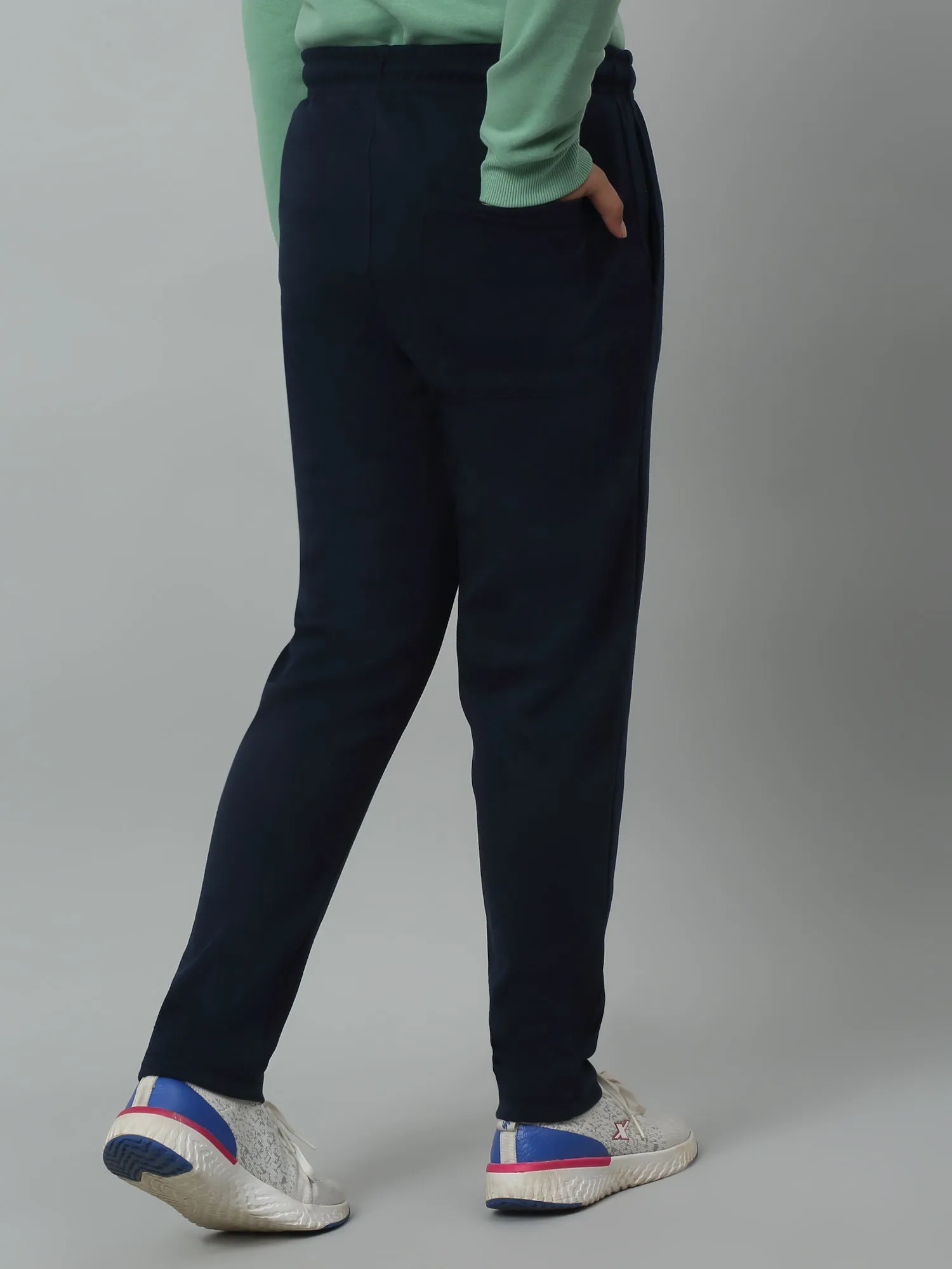 Girls Casual Navy Blue Track Pants