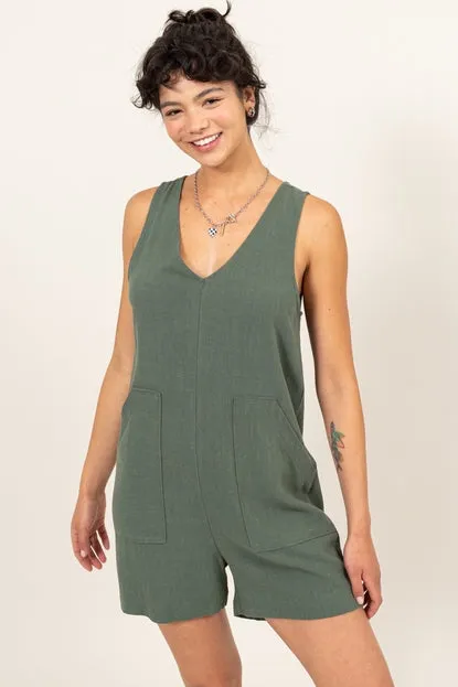 Grey Green Romper