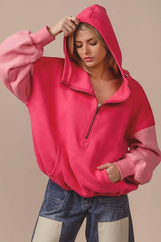 hailey colorblock scuba hoodie