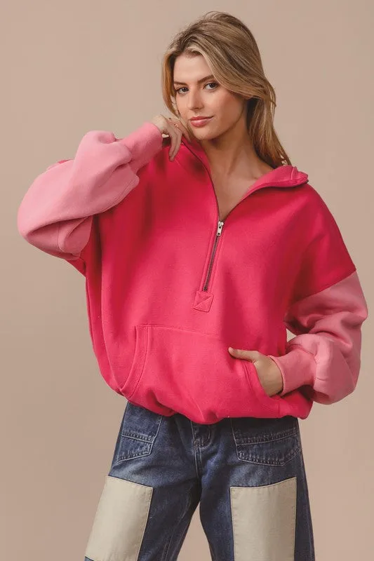 hailey colorblock scuba hoodie