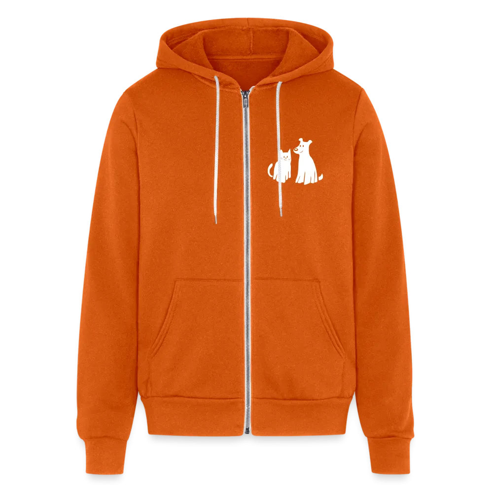 Hallloween Costume Dog & Cat Bella   Canvas Unisex Full Zip Hoodie