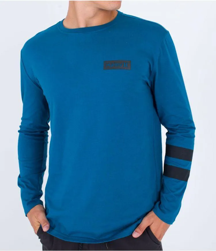 Hurley Oceancare Block Party Long Sleeve Tee Blue Void