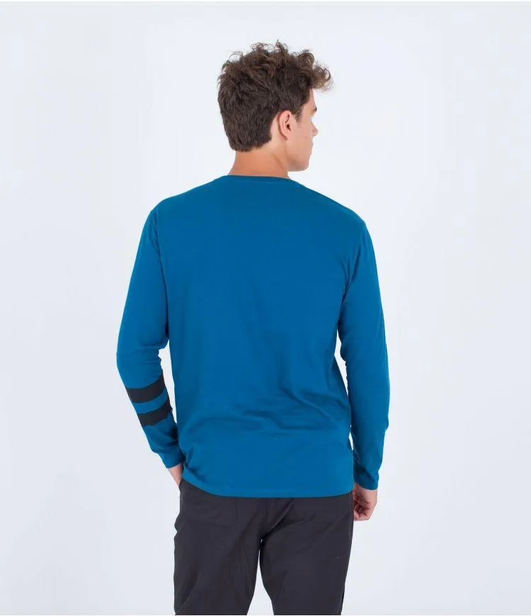 Hurley Oceancare Block Party Long Sleeve Tee Blue Void