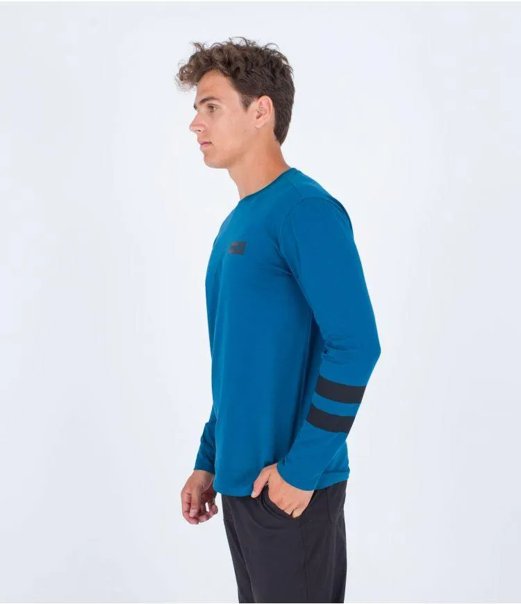 Hurley Oceancare Block Party Long Sleeve Tee Blue Void