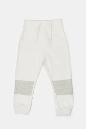 Infant Boys Ivory Textured Active Pants