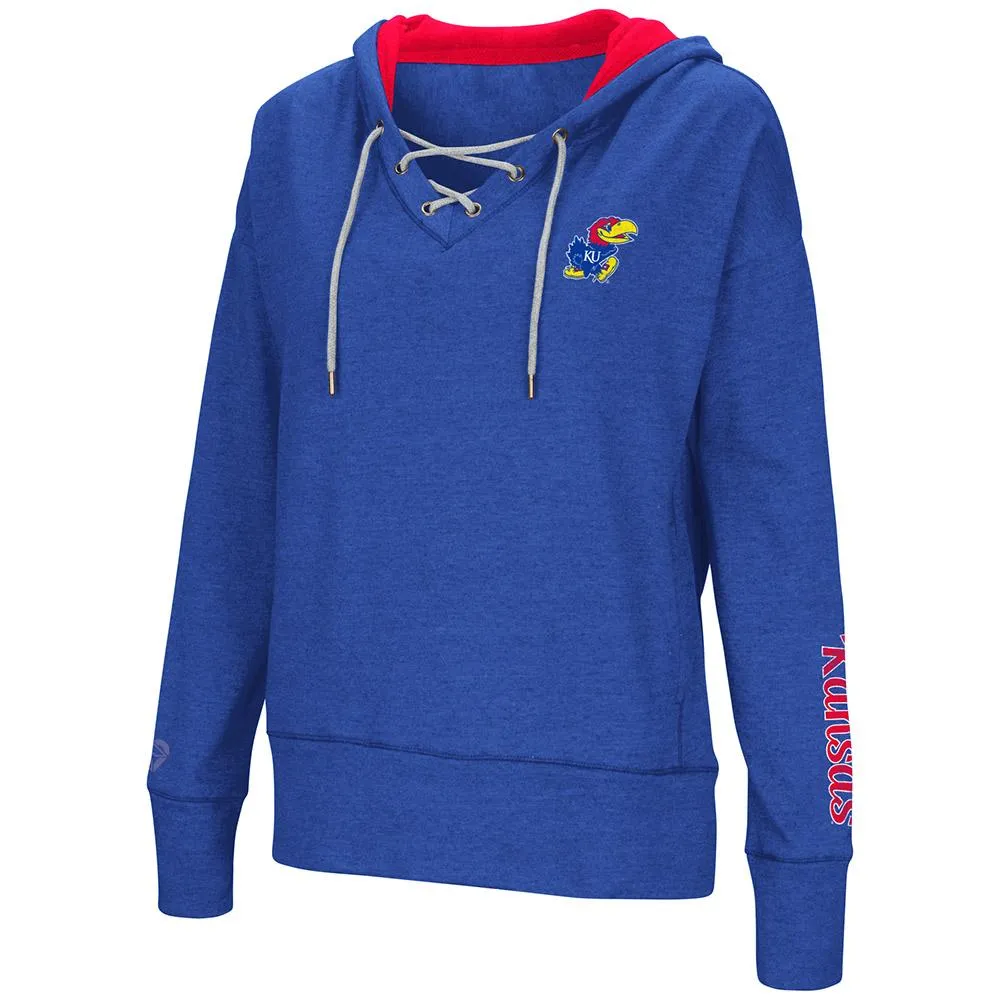 Kansas Jayhawks Colosseum WOMEN'S Blue Rhymes Lace Up Hoodie Sweatshirt