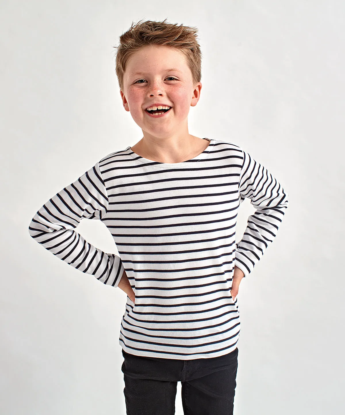 Kids Marinire coastal long sleeve tee | White/Navy