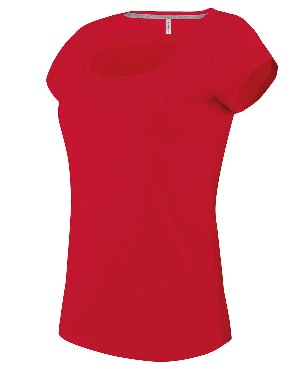 Ladies boat neck short-sleeved T-shirt | Red