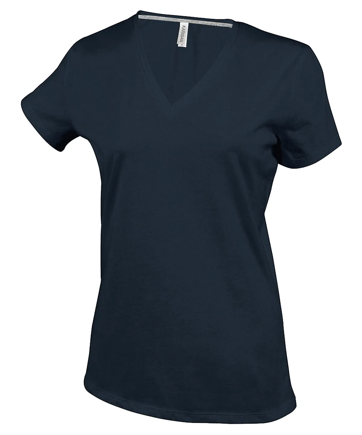 Ladies short-sleeved V-neck T-shirt | Dark Grey