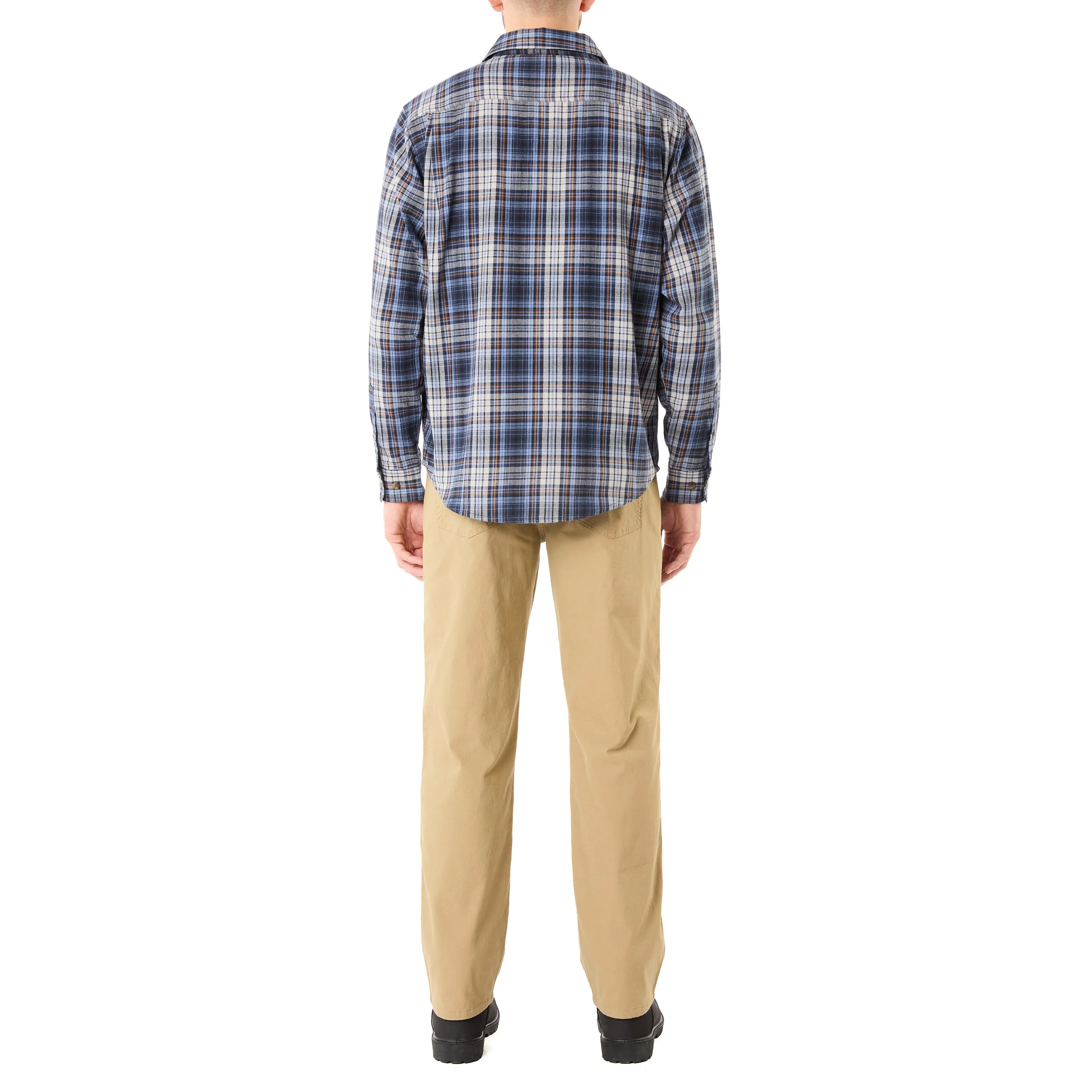 LONG SLEEVE 2-POCKET PLAID FLANNEL SHIRT WITH PEN-SLOT