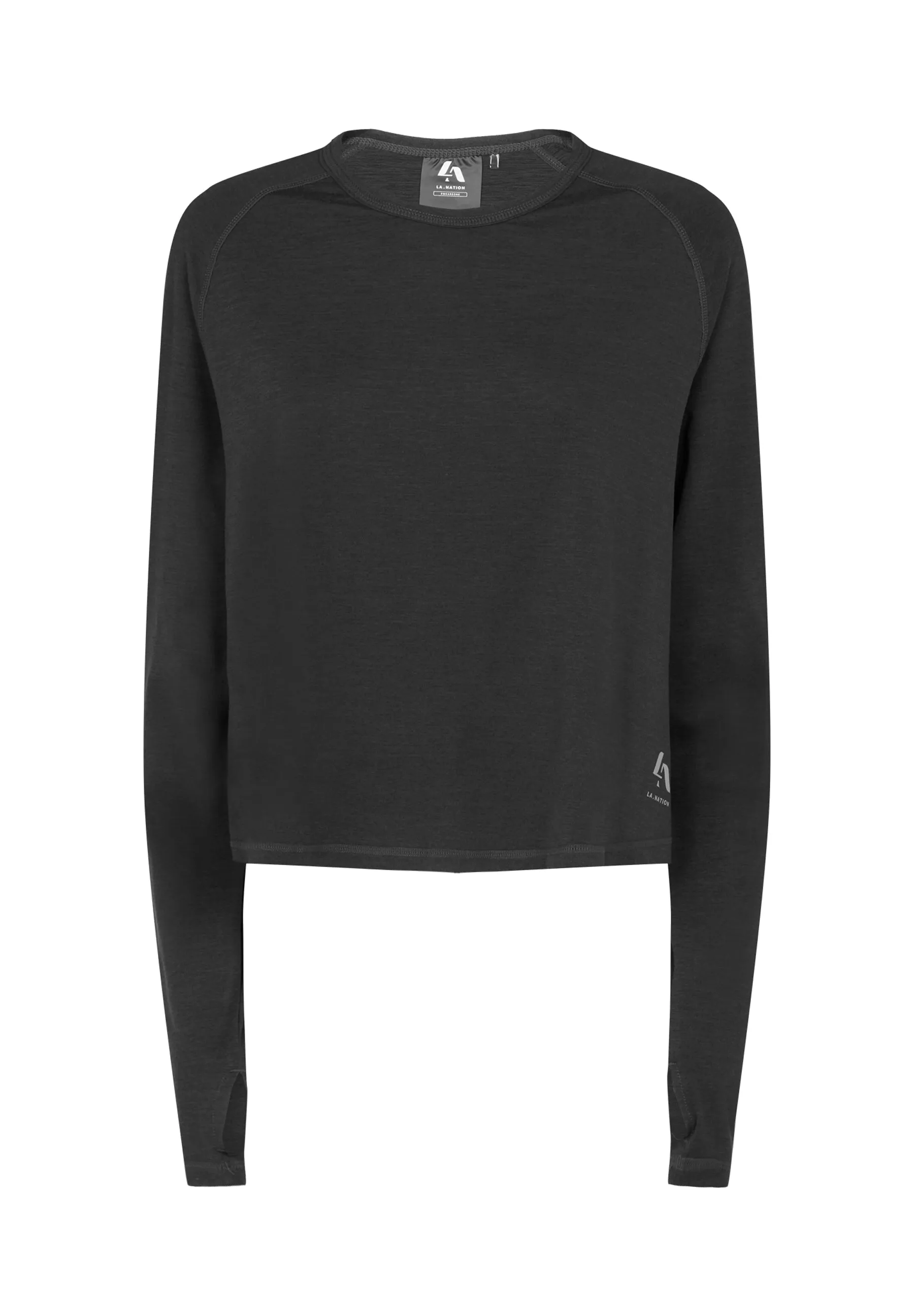 Long sleeve T-Shirt With Cross Over Back-Black