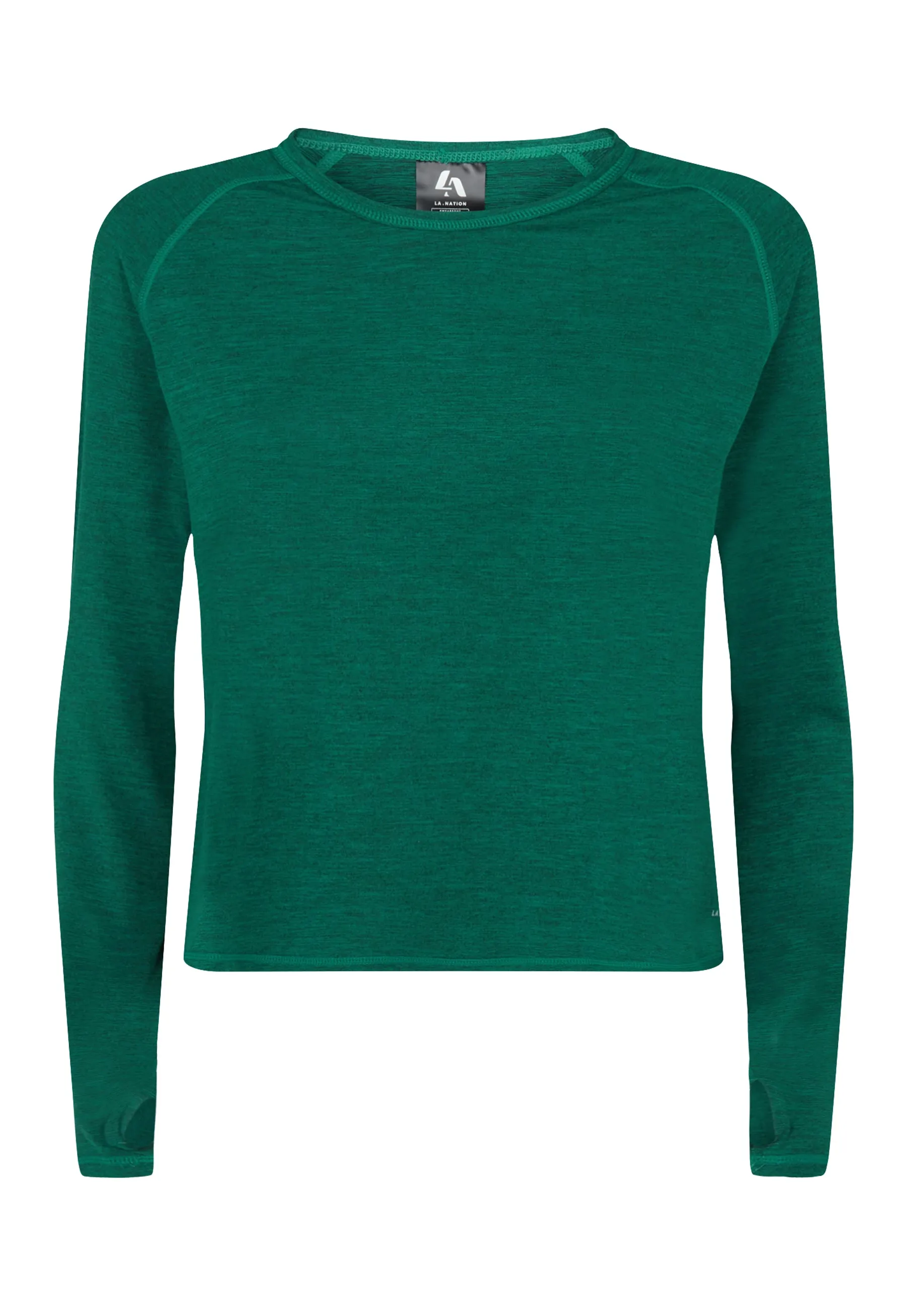 Long sleeve T-Shirt With Cross Over Back-Green