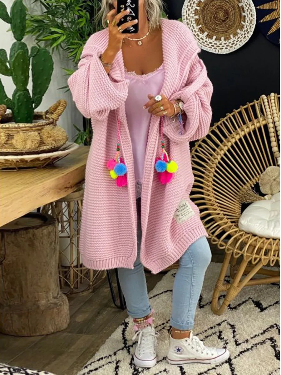 Loose Casual Lapel Knitted Sweater Warm Coat