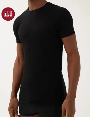 Marks & Spencer Heatgen Maximum Thermal Short Sleeve Top, Black