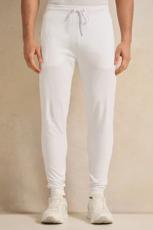 Men White Basic Track Pants